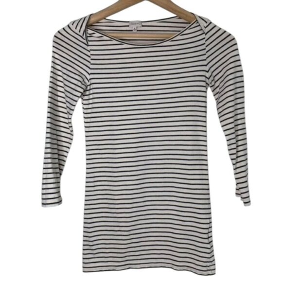 Aritzia Babaton Stripe T-shirt Top 3/4 Length sleeve Stretch Cotton Size XS - Picture 2 of 16